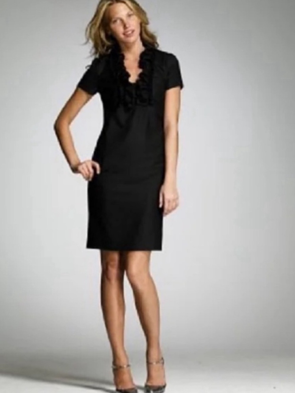 J. Crew Wool Madeline Ruffle Neck  Dress